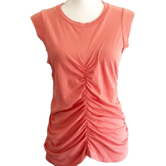 LAmade Tank Top Naomi Shirred Front Orange Small - Picture 3 of 14